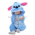 Suave bebé franela mameluco Animal Onesie traje de trajes de pijamas, ropa de dormir, lindo paño azul, bebé con capucha toalla